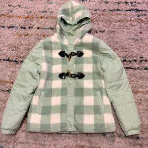 Limited Too Kids Girl Checkered Hooded Jacket, Mint Green